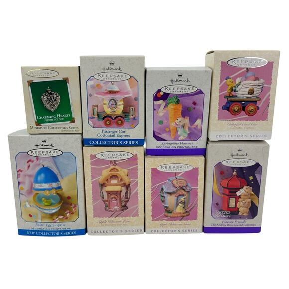 8 Vintage Easter Collection Hallmark Keepsake Eggs Kart Rabbit Medallion 1997-03 - Picture 1 of 4